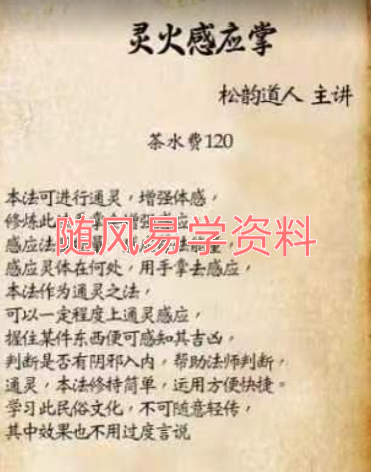 松韵道人  灵火感应掌文档
