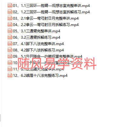 云镜   峨眉十八法基础13集视频+进阶12集视频