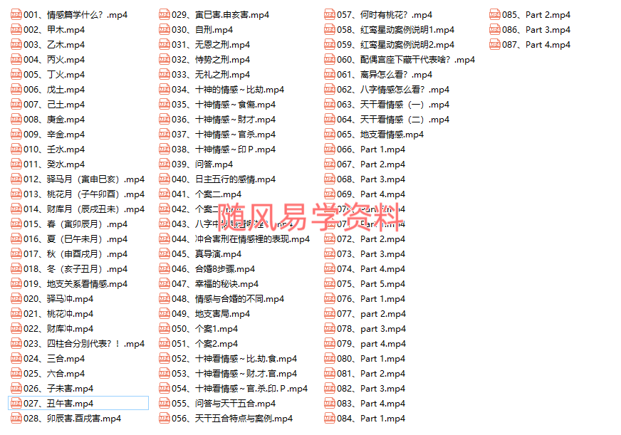 贺侨莉  八字应用篇 情感密码87集视频