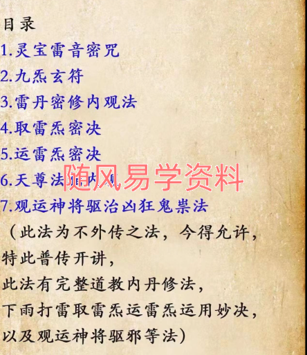 南笙  上清灵宝天尊梵炁金雷内观丹法视频一集+文档（视频去去水印版）